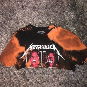 Bleached Metallica ultra crop tee